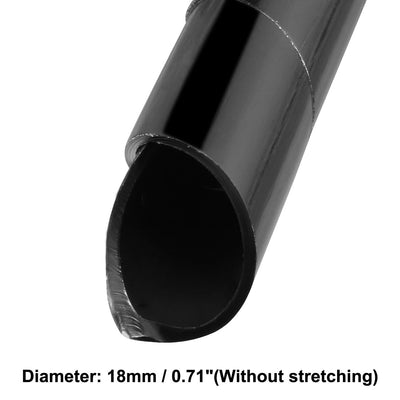 Harfington 18mm Flexible Spiral Tube Cable Wire Wrap Computer Manage Cord Black 3.5-4M