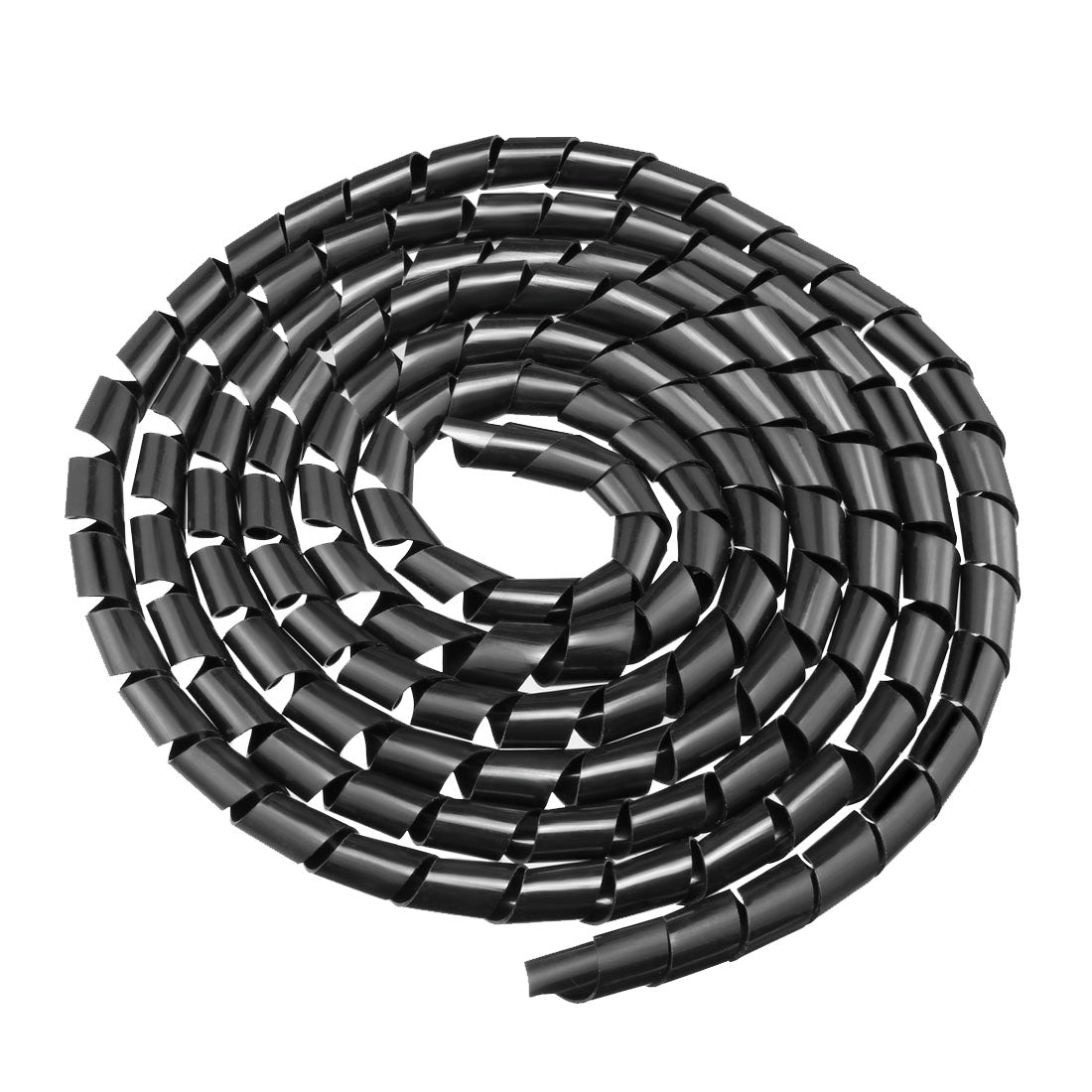 Harfington 18mm Flexible Spiral Tube Cable Wire Wrap Computer Manage Cord Black 3.5-4M