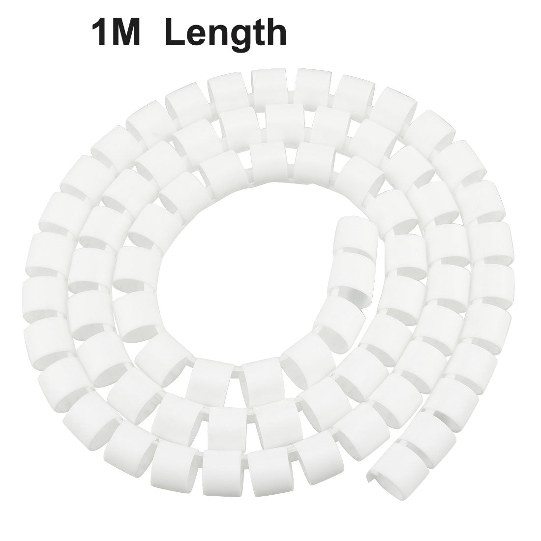 Harfington 15mm Flexible Spiral Tube Cable Wire Wrap Computer Manage Cord White 1M