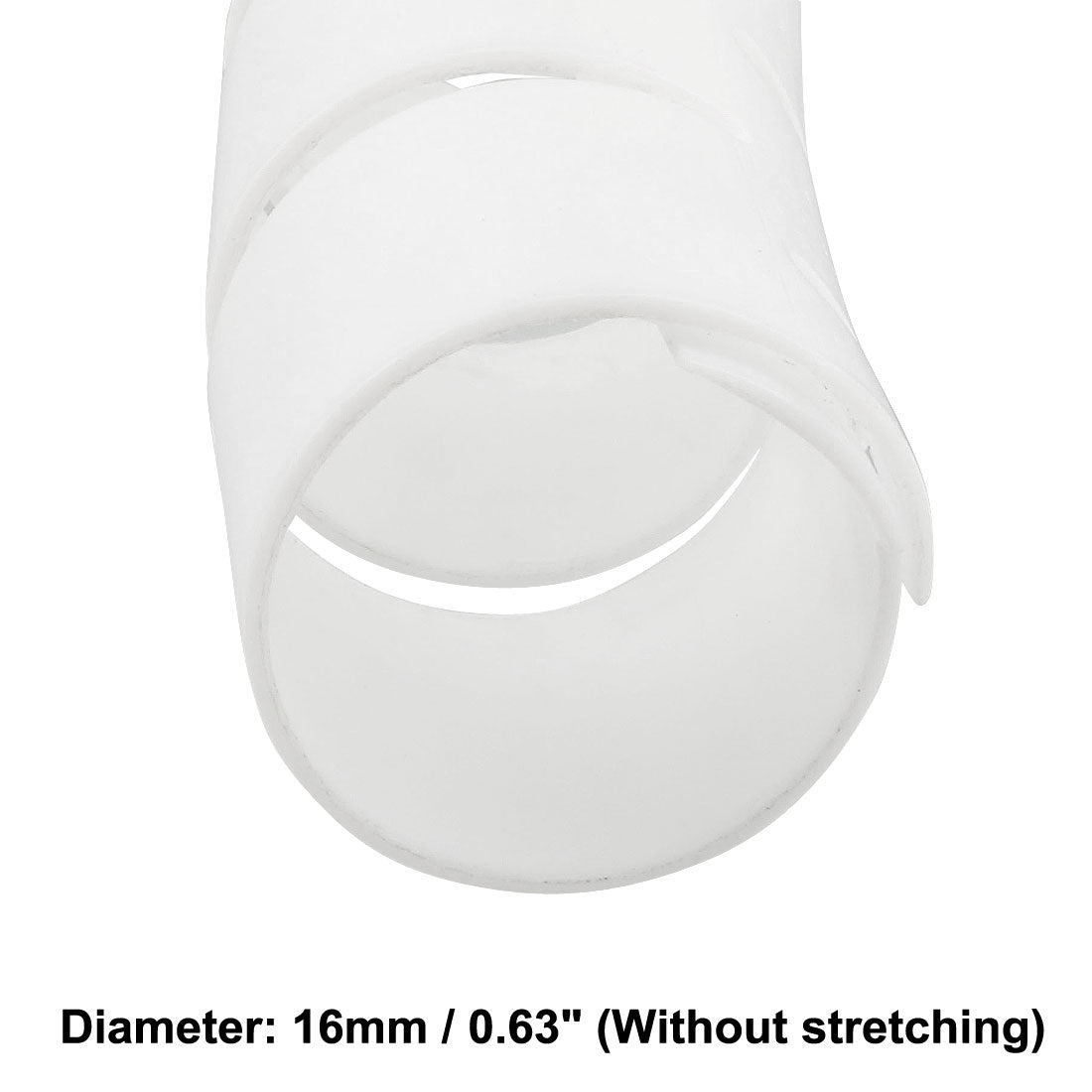 Harfington 15mm Flexible Spiral Tube Cable Wire Wrap Computer Manage Cord White 1M