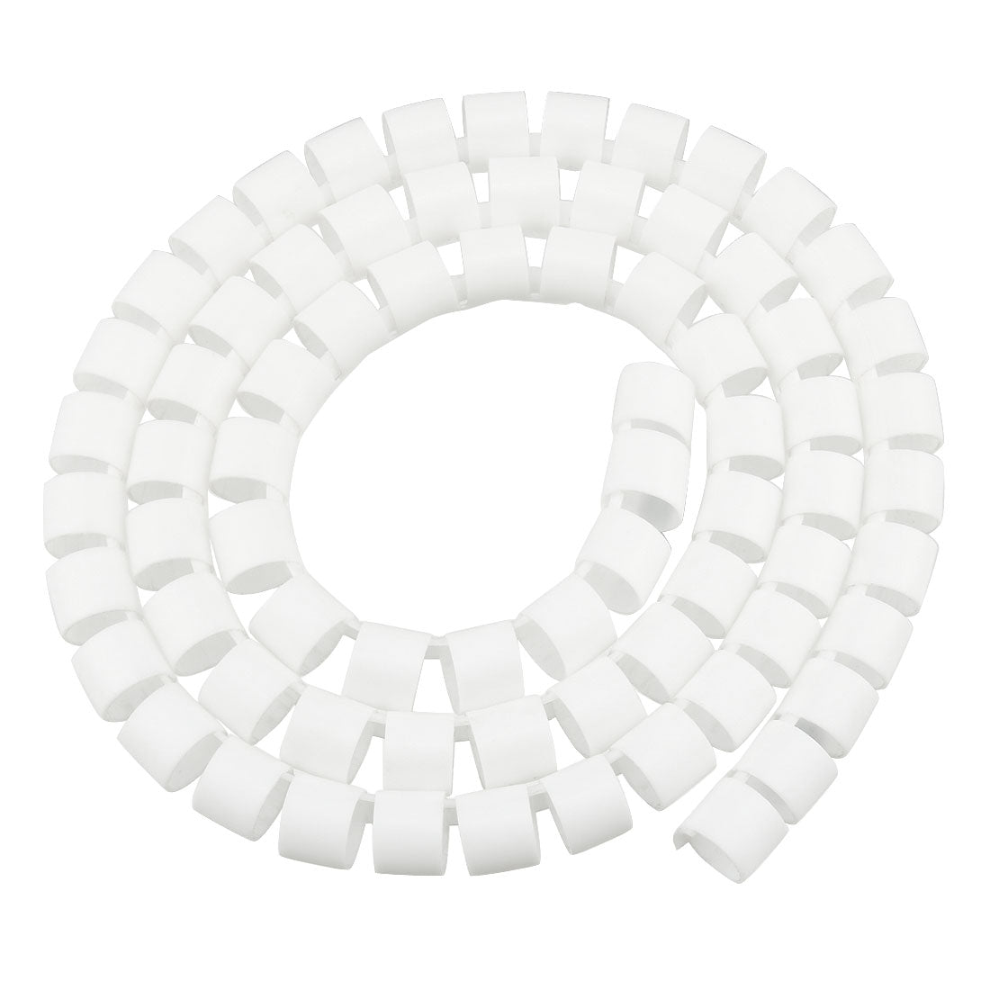 Harfington 15mm Flexible Spiral Tube Cable Wire Wrap Computer Manage Cord White 1M