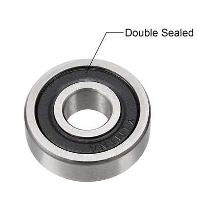 Harfington Deep Groove Ball Bearings Metric Double Seal Chrome Steel ABEC1 Z1