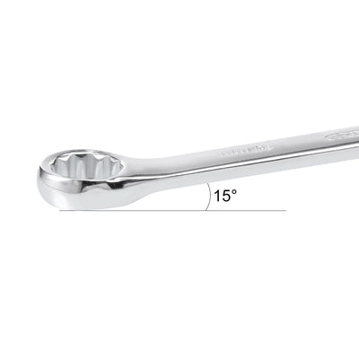 Harfington Metric 15mm 12-Point Box Open End Combination Wrench Chrome Finish, Cr-V