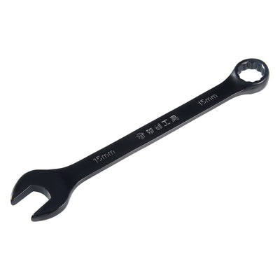 Harfington Metric 15mm 12-Point Box Open End Combination Wrench Black electrophoresis coating,Cr-V