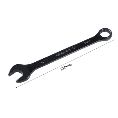 Harfington Metric 12-Point Box Open End Combination Wrench Electrophoresis Coating, Cr-V
