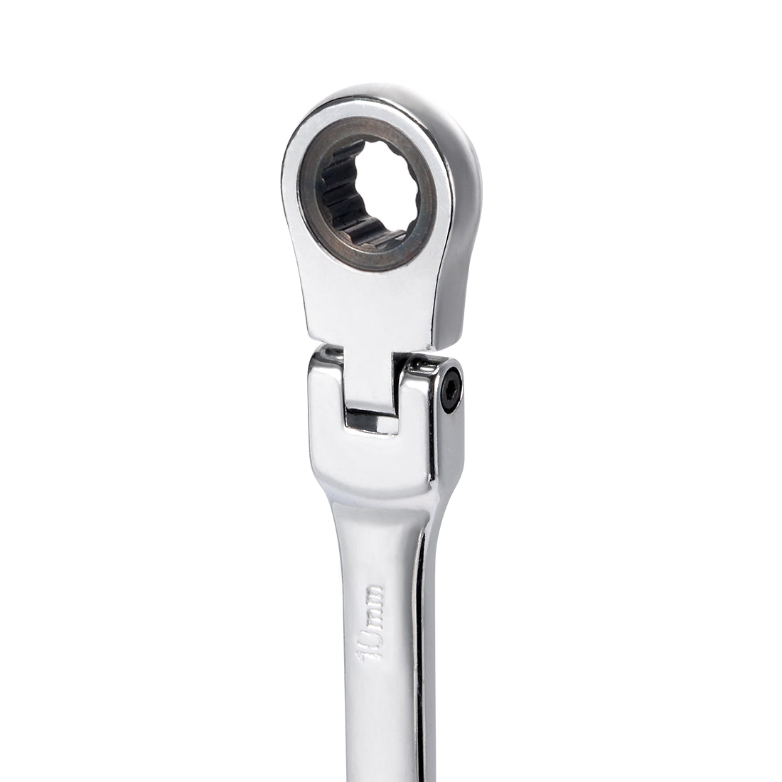 Harfington Metric Box Open Ended Flex-Head Ratchet Combination Wrench Polish Chrome Finish, Cr-V