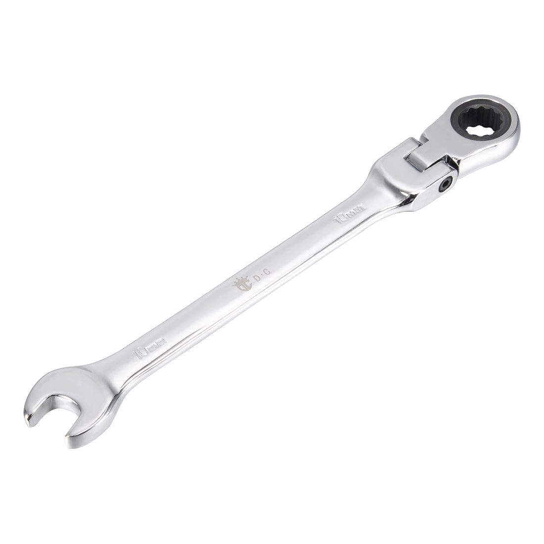 Harfington Metric Box Open Ended Flex-Head Ratchet Combination Wrench Polish Chrome Finish, Cr-V