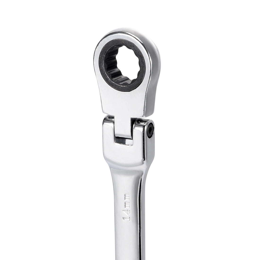 Harfington Metric Box Open Ended Flex-Head Ratchet Combination Wrench Polish Chrome Finish, Cr-V