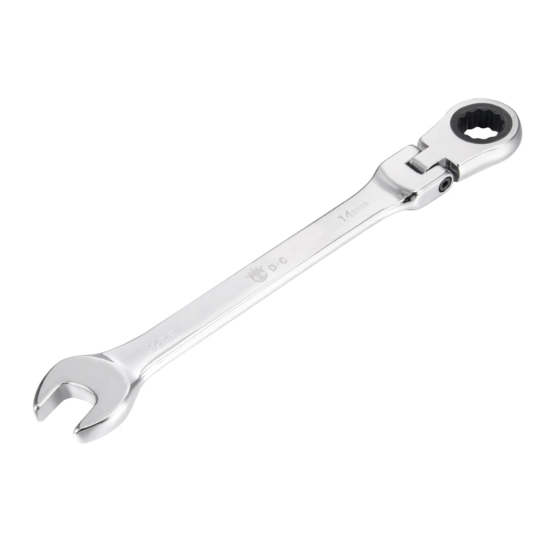 Harfington Metric Box Open Ended Flex-Head Ratchet Combination Wrench Polish Chrome Finish, Cr-V