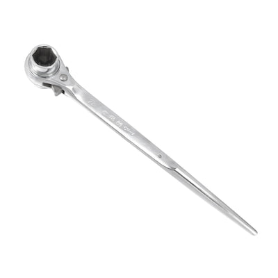 Harfington 19 x 22mm Forging Podger Scaffold Ratcheting Socket Polish Chrome Finish Wrench, Cr-V