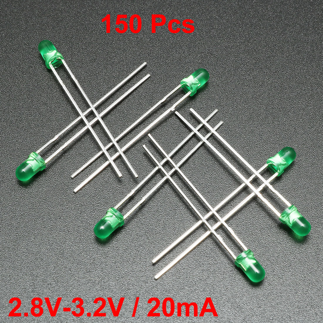 Harfington 150pcs 3mm LED Diode Light Colored Len Diffused Round 20mA Light Emitting Diodes