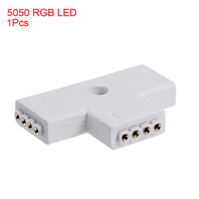 Harfington 0-5A T Type Push in 3 Port Adapter Connector 4 Pin Fit 5050 RGB LED Chip with 10mm Strip