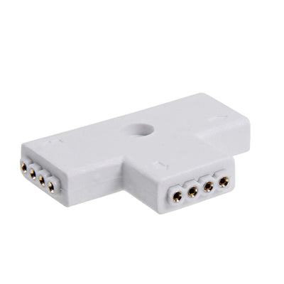 Harfington 0-5A T Type Push in 3 Port Adapter Connector 4 Pin Fit 5050 RGB LED Chip with 10mm Strip