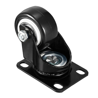 Harfington Swivel Caster Wheels Polyurethane with 360 Degree Top Plate LBS Capacity for Furniture Carts Workbench, Black, Pack of 2