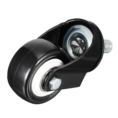 Harfington 1.5 Inch Swivel Caster Wheels PU 360 Degree Threaded Stem Caster Wheel, M10 x 15mm, 110lb Capacity