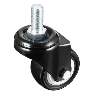 Harfington 1.5 Inch Swivel Caster Wheels PU 360 Degree Threaded Stem Caster Wheel, M10 x 15mm, 110lb Capacity
