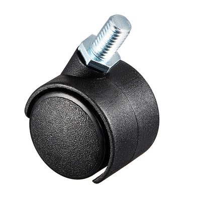 Harfington 20 Pcs 1.15 Inch Swivel Caster Wheels Nylon 360 Degree Threaded Stem Caster Wheel, M6 x 15mm, 22lb Capacity