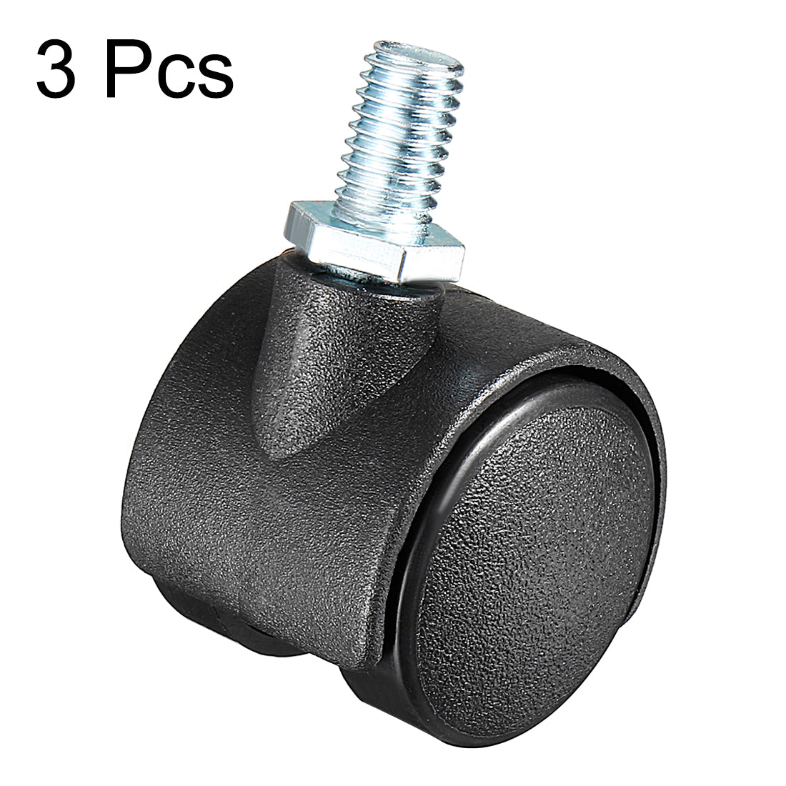 Harfington 3 Pcs 1.15 Inch Swivel Caster Wheels Nylon 360 Degree Threaded Stem Caster Wheel, M8 x 13mm, 22lb Capacity