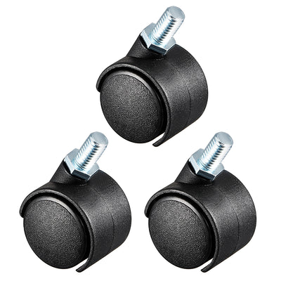 Harfington 3 Pcs 1.15 Inch Swivel Caster Wheels Nylon 360 Degree Threaded Stem Caster Wheel, M8 x 13mm, 22lb Capacity