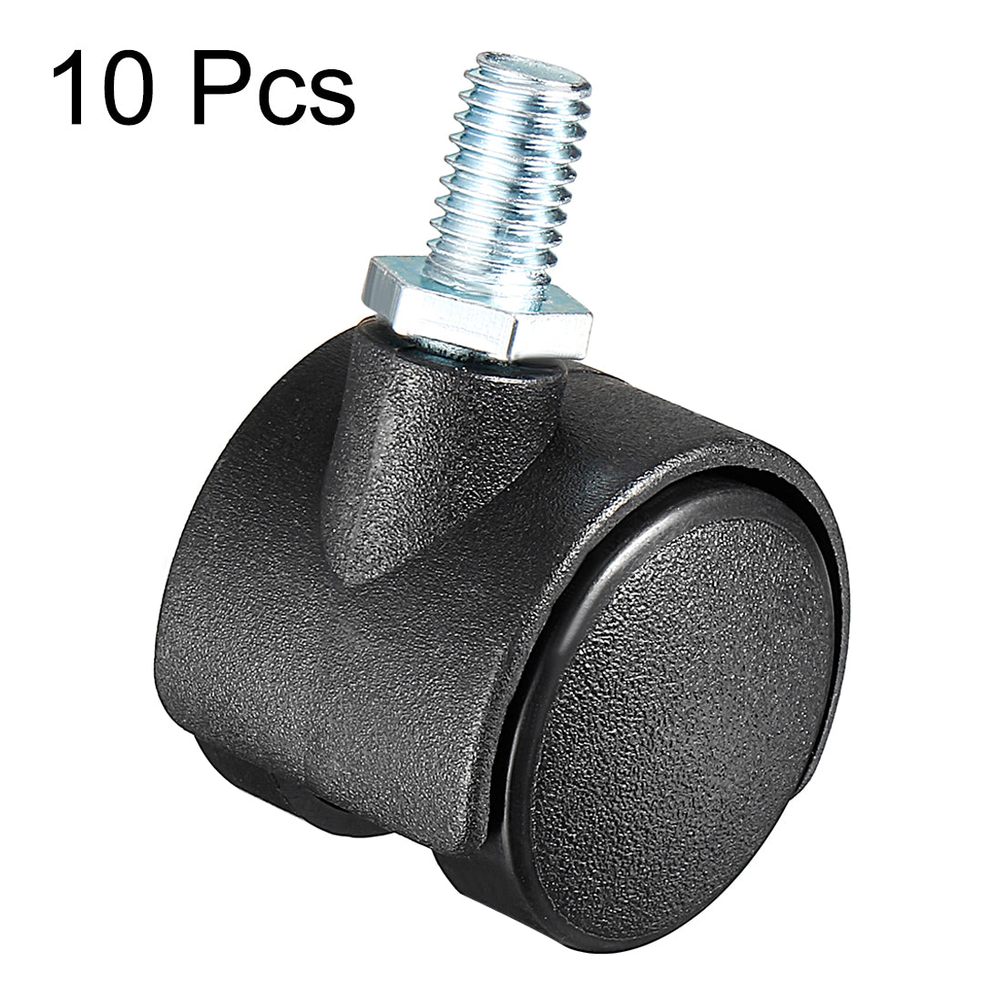 Harfington 10 Pcs 1.15 Inch Swivel Caster Wheels Nylon 360 Degree Threaded Stem Caster Wheel, M8 x 13mm, 22lb Capacity