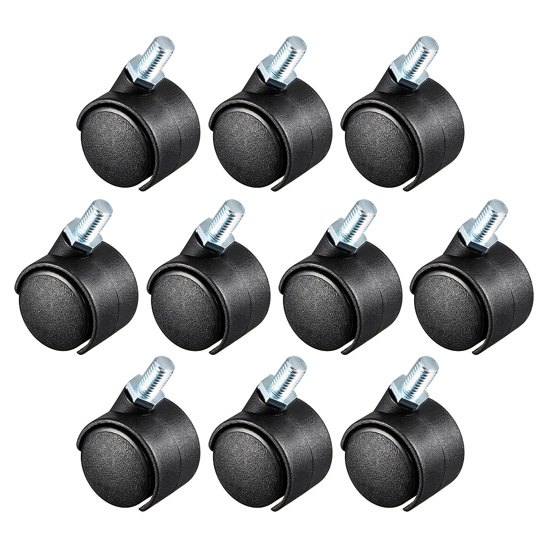 Harfington 10 Pcs 1.15 Inch Swivel Caster Wheels Nylon 360 Degree Threaded Stem Caster Wheel, M8 x 13mm, 22lb Capacity