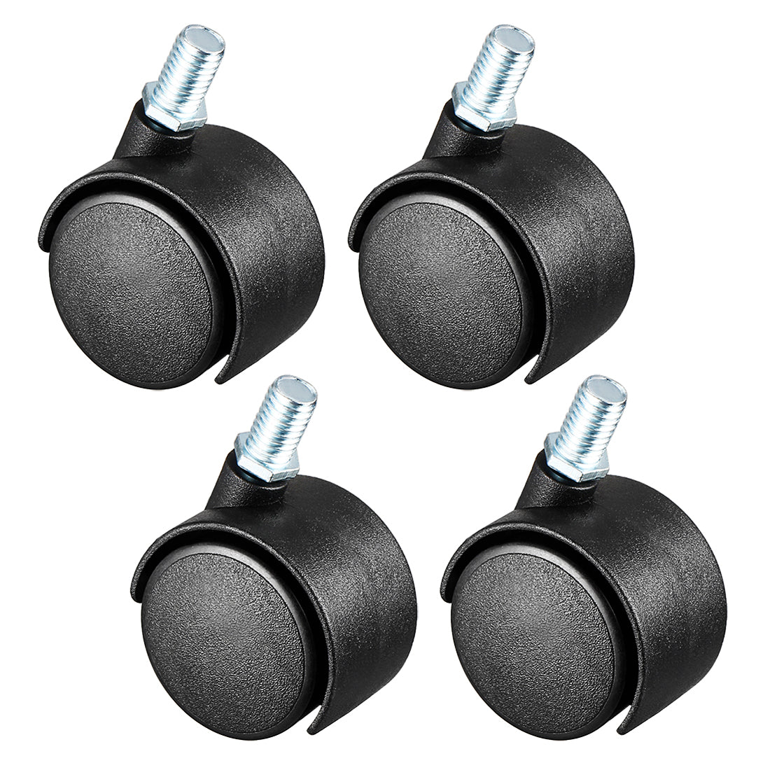Harfington 4 Pcs 1.5 Inch Swivel Caster Wheels Nylon 360 Degree M8 x 13mm Threaded Stem Caster Wheel  , 33lb Capacity
