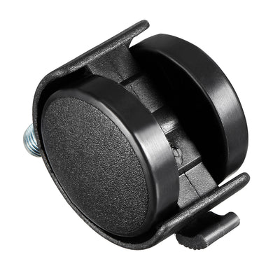 Harfington 8 Pcs 1.5 Inch Swivel Caster Wheels Nylon 360 Degree Threaded Stem Caster Wheel with Brake, M10 x 15mm, 33lb Capacity