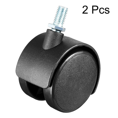 Harfington 2 Pcs 2 Inch Swivel Caster Wheels Nylon 360 Degree Threaded Stem Caster Wheel, M8 x 15mm, 39lb Capacity