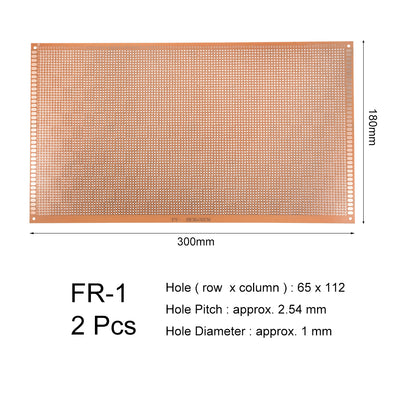 Harfington 18x30cm einseitige Universal-Leiterplatte aus Papier zum DIY-Löten, braun, 2 Stück