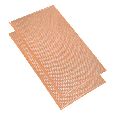 Harfington 18x30cm Single Sided Universal Paper Printed Circuit Board for DIY Soldering Brown 2pcs