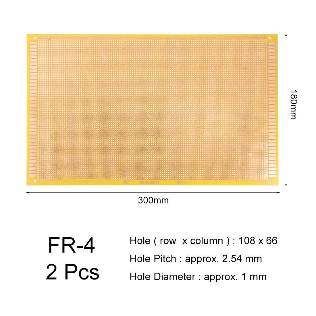 Harfington 180x300mm Single Sided Universal Printed Circuit Board for Soldering 2pcs