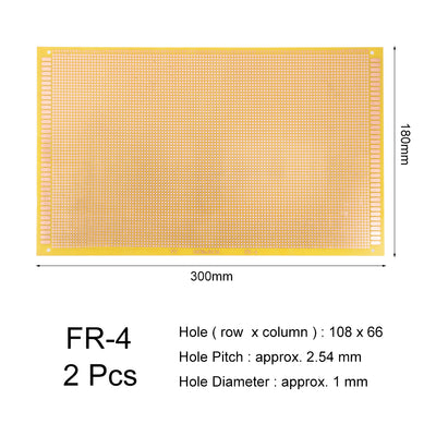 Harfington 180x300mm Single Sided Universal Printed Circuit Board for Soldering 2pcs