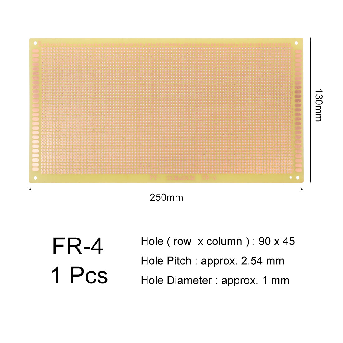 Harfington 130x250mm Single Sided Universal Printed Circuit Board for Soldering 1pcs