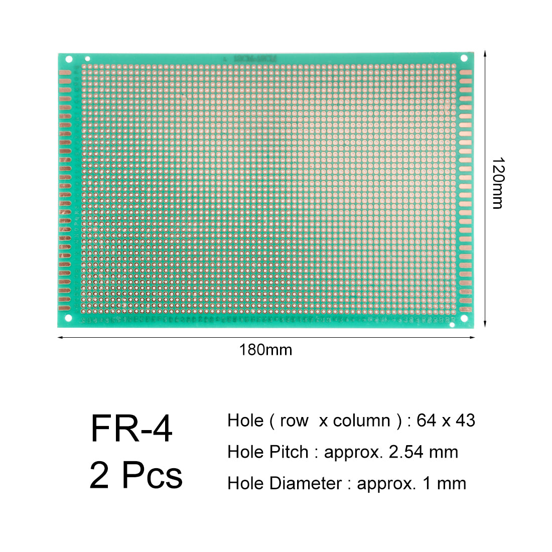 Harfington 12x18cm Single Sided Universal Printed Circuit Board for DIY Soldering Green Thickness 1.5mm 2pcs