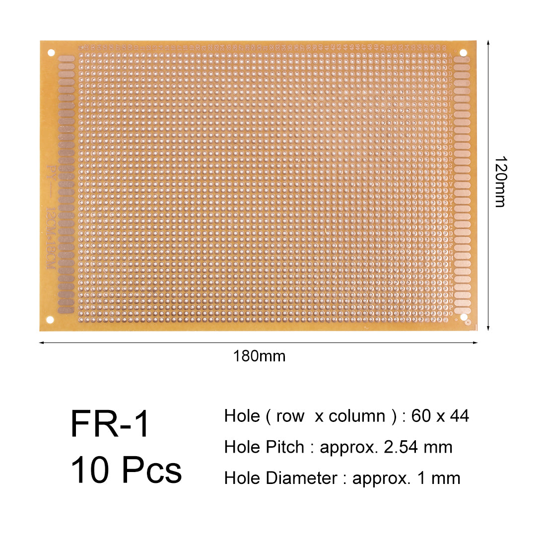 Harfington 12x18cm Single Sided Universal Paper Printed Circuit Board Thickness 1.3mm Brown 10pcs