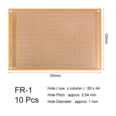 Harfington 12x18cm Single Sided Universal Paper Printed Circuit Board Thickness 1.3mm Brown 10pcs