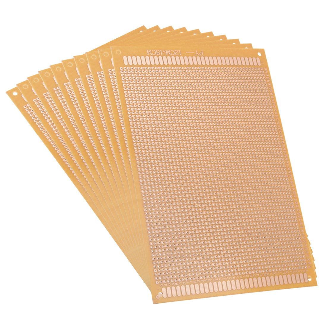 Harfington 12x18cm Single Sided Universal Paper Printed Circuit Board Thickness 1.3mm Brown 10pcs