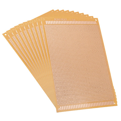 Harfington 12x18cm Single Sided Universal Paper Printed Circuit Board Thickness 1.3mm Brown 10pcs
