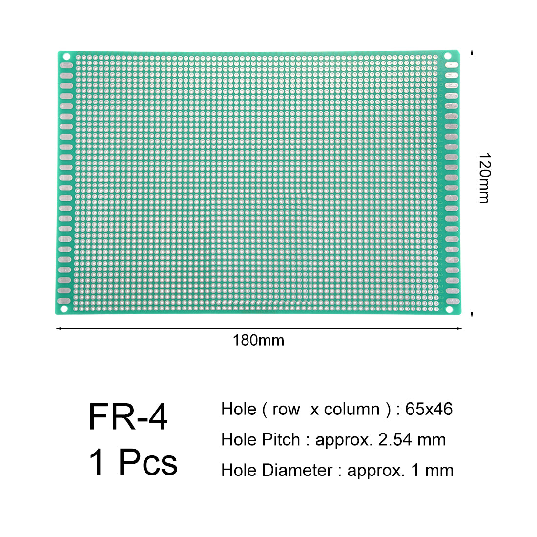 Harfington 12x18cm Single Sided Universal Printed Circuit Board for DIY Soldering Green Thickness 1.6mm 1pcs