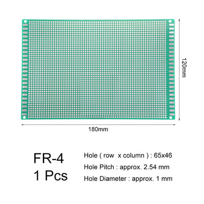 Harfington 12x18cm Single Sided Universal Printed Circuit Board for DIY Soldering Green Thickness 1.6mm 1pcs