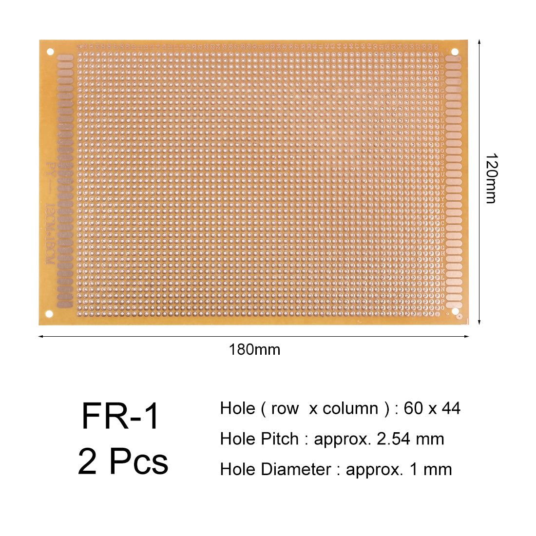 Harfington 12x18cm Single Sided Universal Paper Printed Circuit Board Thickness 1.2mm for DIY Soldering Brown 2pcs