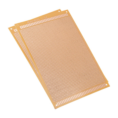 Harfington 12x18cm Single Sided Universal Paper Printed Circuit Board Thickness 1.2mm for DIY Soldering Brown 2pcs