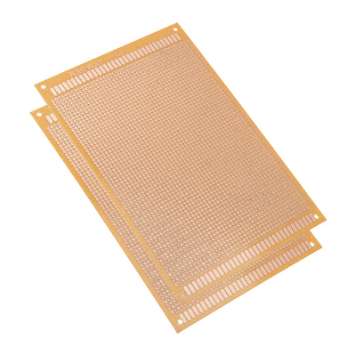 Harfington 12x18cm Single Sided Universal Paper Printed Circuit Board Thickness 1.3mm for DIY Soldering Brown 2pcs