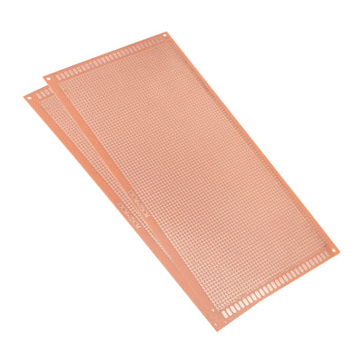 Harfington 13x25cm Single Sided Universal Paper Printed Circuit Board Thickness 1.6mm for DIY Soldering Brown 2pcs