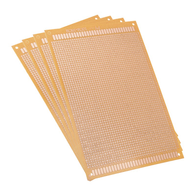 Harfington 12x18cm Single Sided Universal Paper Printed Circuit Board Thickness 1.3mm for DIY Soldering Brown 4pcs