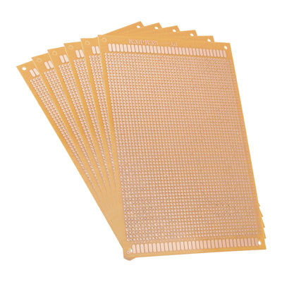 Harfington 12x18cm Single Sided Universal Paper Printed Circuit Board Thickness 1.3mm for DIY Soldering Brown 6pcs