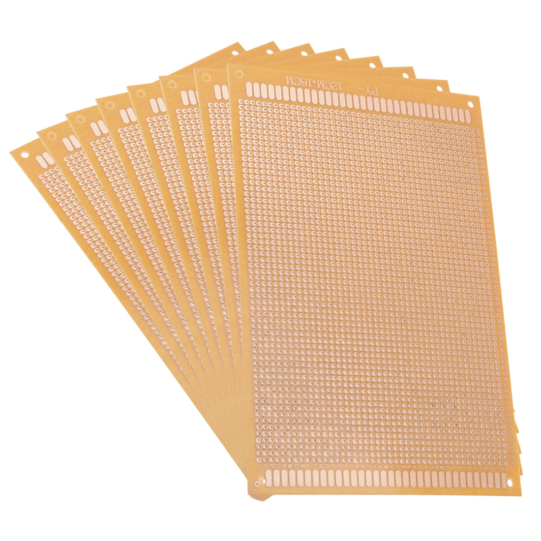 Harfington 12x18cm Single Sided Universal Paper Printed Circuit Board Thickness 1.3mm for DIY Soldering Brown 8pcs