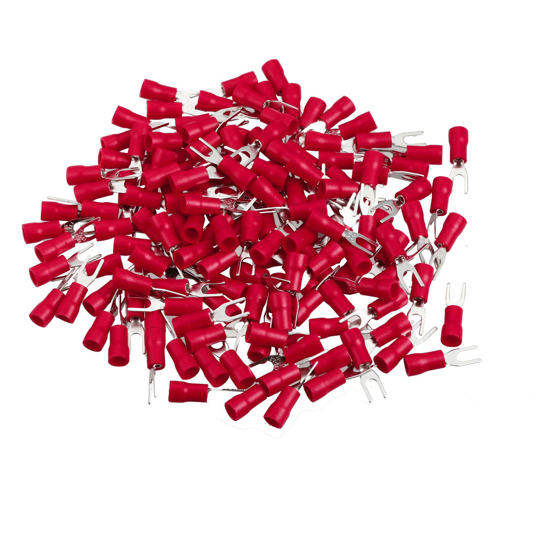 Harfington 150PCS SV1.25-3.2 Insulated Fork Spade Wire Connector Electrical Crimp Terminal for 22-16AWG