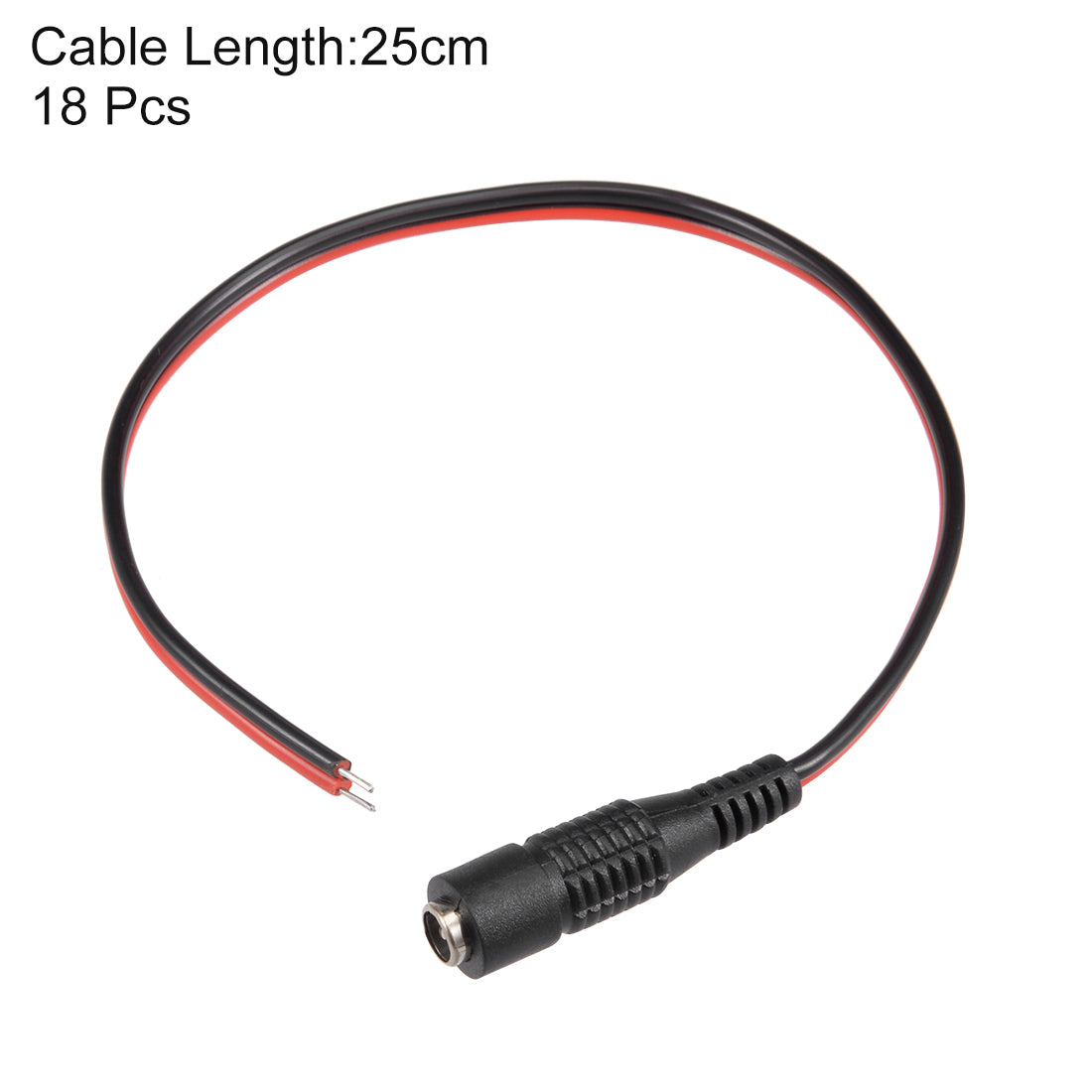 Harfington 18 Stück 5,5 mm x 2,1 mm weibliche DC-Draht-Strom-Pigtails-Adapter-Klinkenbuchsenkabel für CCTV-Überwachungskamera