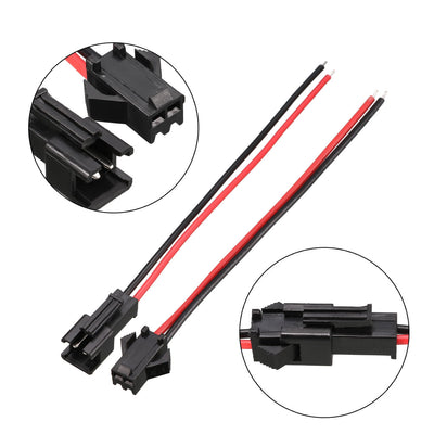 Harfington 15 Pairs  SM Connector 2P 2.54mm Pitch EL Wire Cable Cord Male 11cm Female 10cm Length